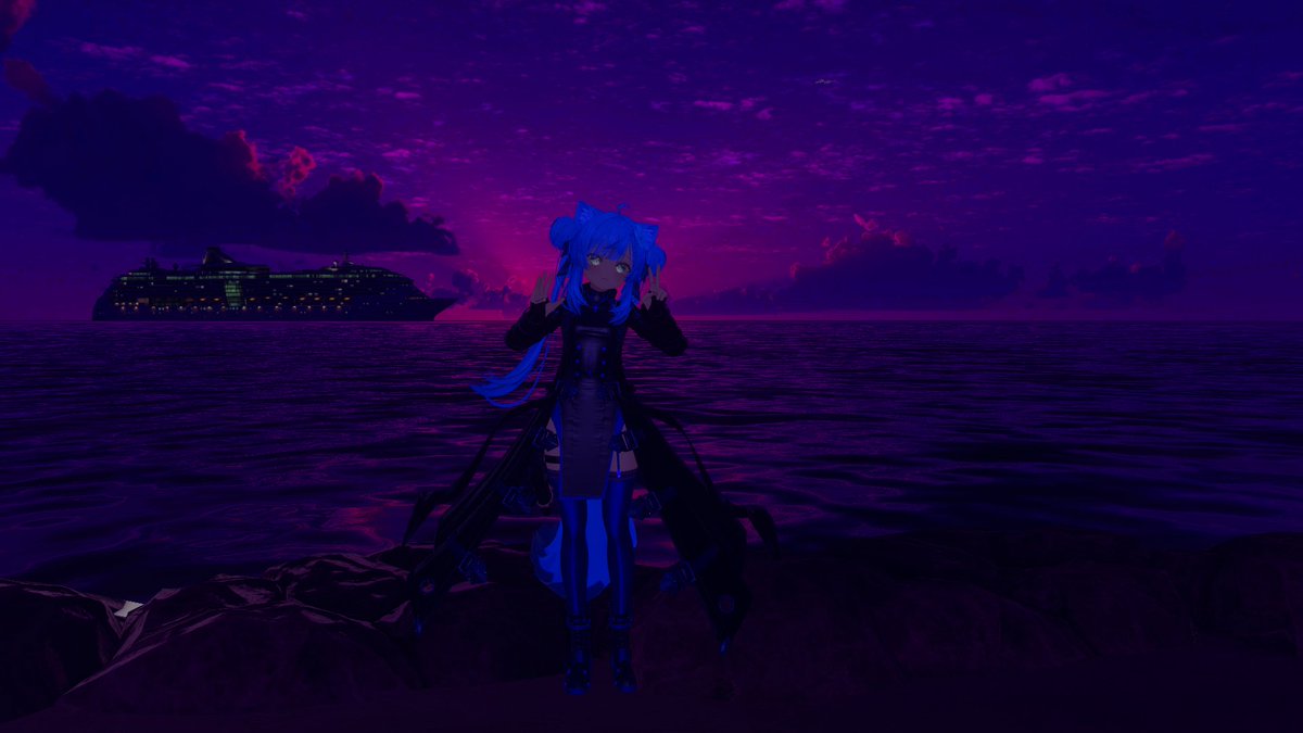 juniax_xd's tweet photo. Maybe night, maybe day, as two stars fall. How might a star differ from a shooting star, when things feel so pleasant here? #vrchat #game #avatar #night https://t.co/4C7S4Eyyu3