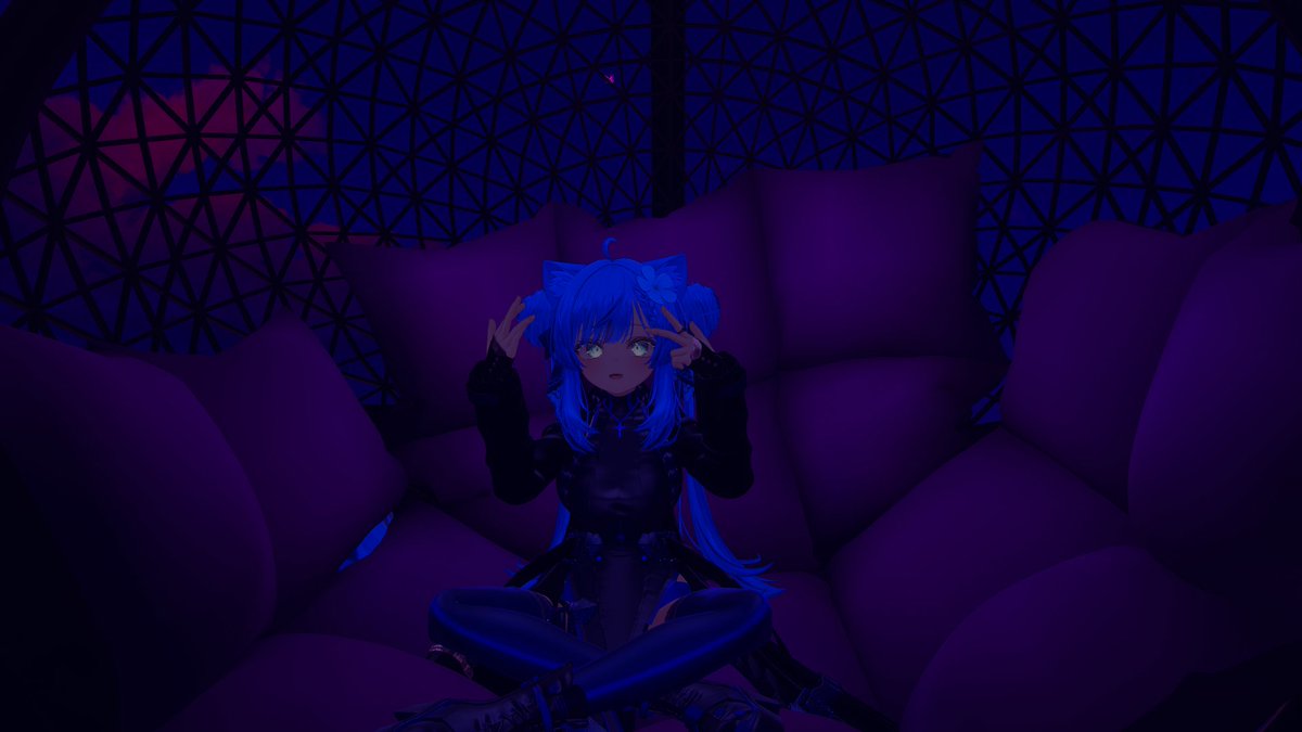 juniax_xd's tweet photo. Maybe night, maybe day, as two stars fall. How might a star differ from a shooting star, when things feel so pleasant here? #vrchat #game #avatar #night https://t.co/4C7S4Eyyu3