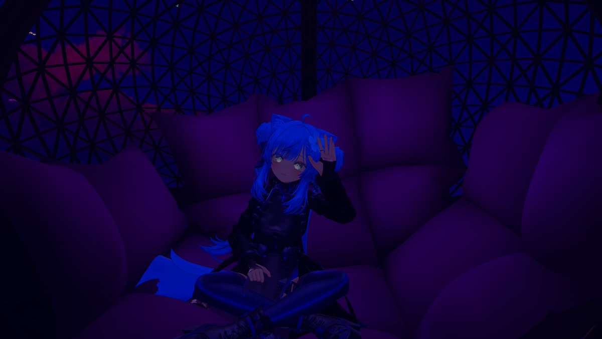 juniax_xd's tweet photo. Maybe night, maybe day, as two stars fall. How might a star differ from a shooting star, when things feel so pleasant here? #vrchat #game #avatar #night https://t.co/4C7S4Eyyu3