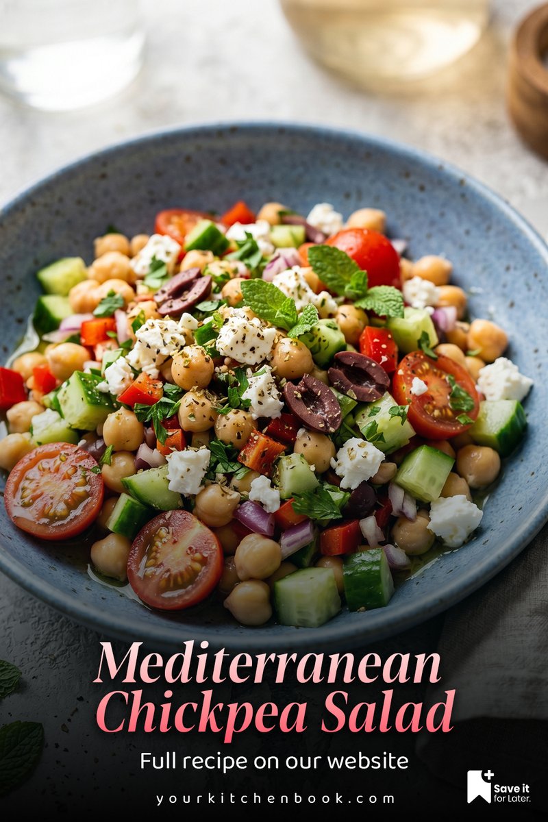 YourKitchenBook's tweet photo. π₯ Fresh, flavorful & ready in 15 minutes!
This Mediterranean Chickpea Salad combines chickpeas, crisp veggies, feta, Kalamata olives & fresh herbs with a bright lemon-Dijon dressing.
π Full recipe in the pin comment.
#ChickpeaSalad #EasyLunch #YourKitchenBook https://t.co/yz9CWBSp4y