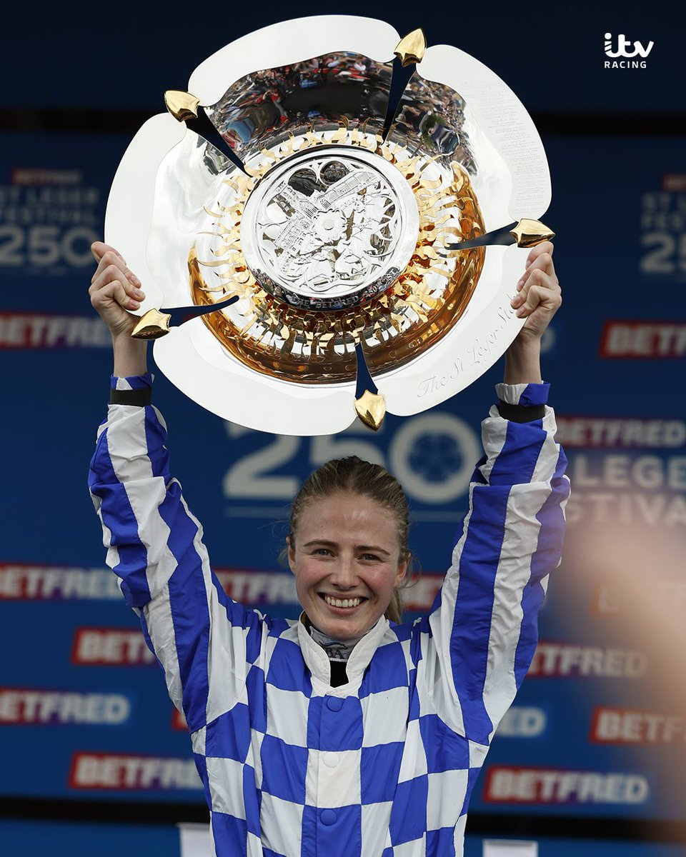 itvracing's tweet photo. The first female jockey in history to win a British Classic 🏆

Saffie Osborne 🙌 https://t.co/rcxzY4nSwF