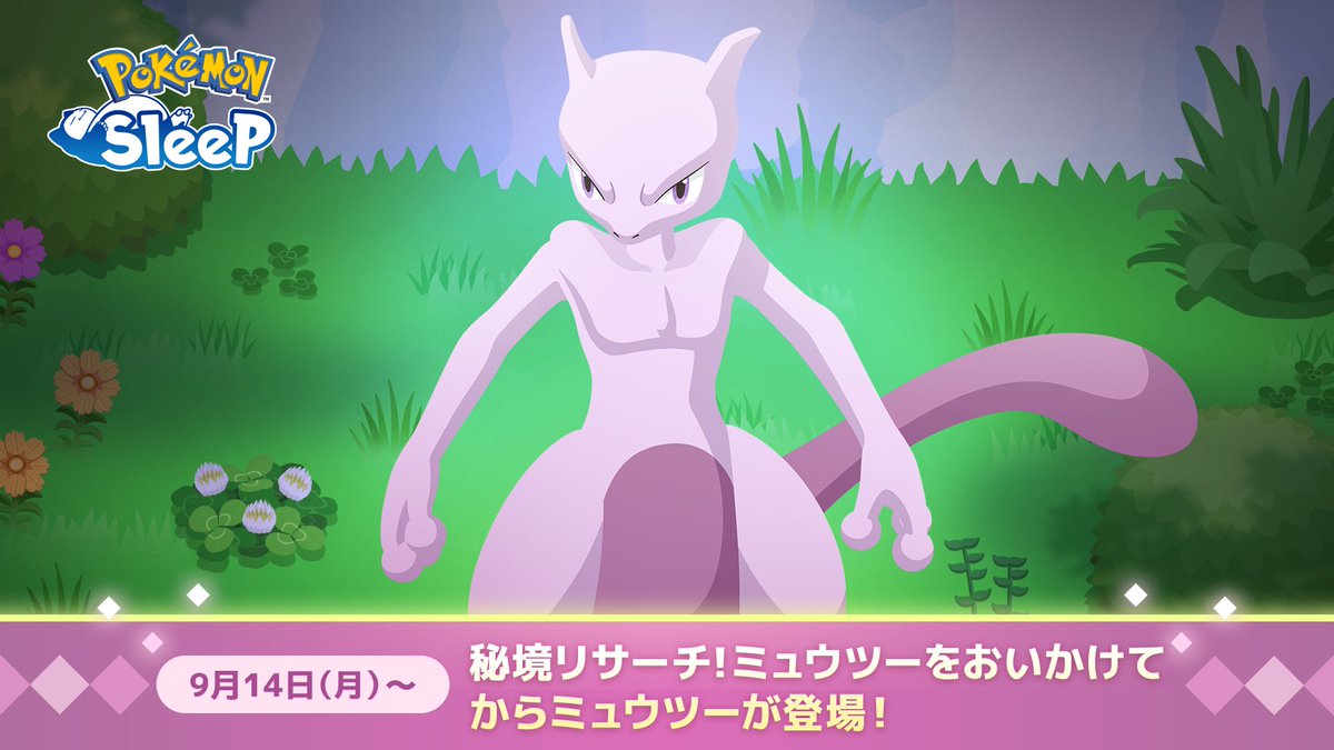 PokemonSleepApp's tweet photo. ／
📢フィールド移動にご注意を～！
＼

秘境リサーチ！ミュウツーをおいかけてイベントはいよいよ明日❗️

🏕️ワカクサ本島
🏕️ワカクサ本島 EX

イベント期間中は、上記開催フィールド以外を選択することが出来ません⚠️

どんな寝顔に出会えるのか、今から楽しみですね😊

#ポケモンスリープ https://t.co/4PtlVxuVmf