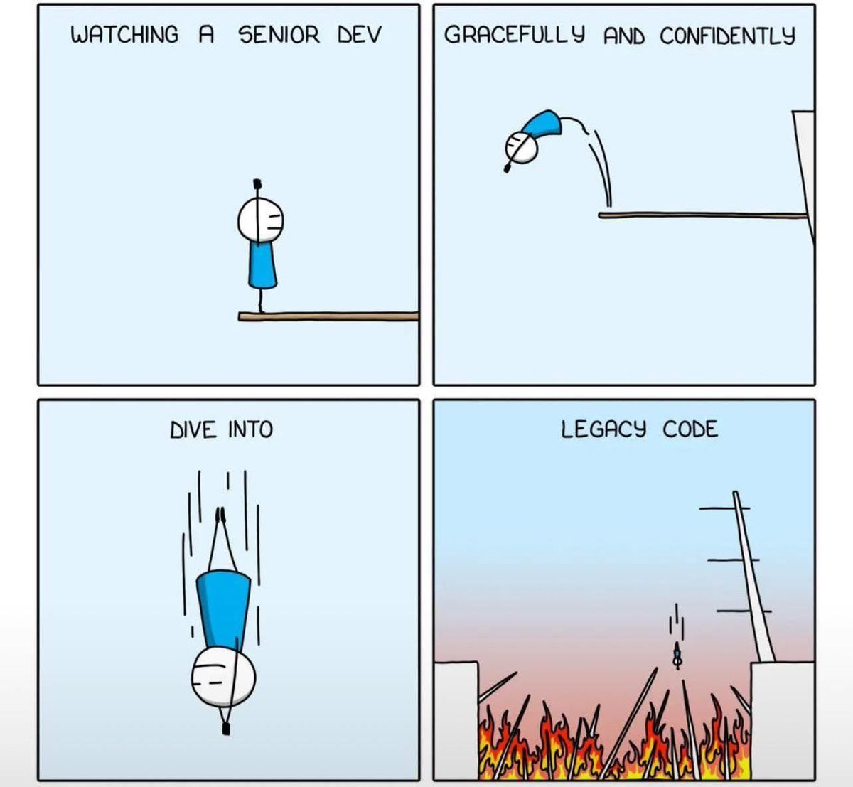 pvs_studio's tweet photo. leap of faith 

#meme #programminghumor https://t.co/AwLdzKUzLa