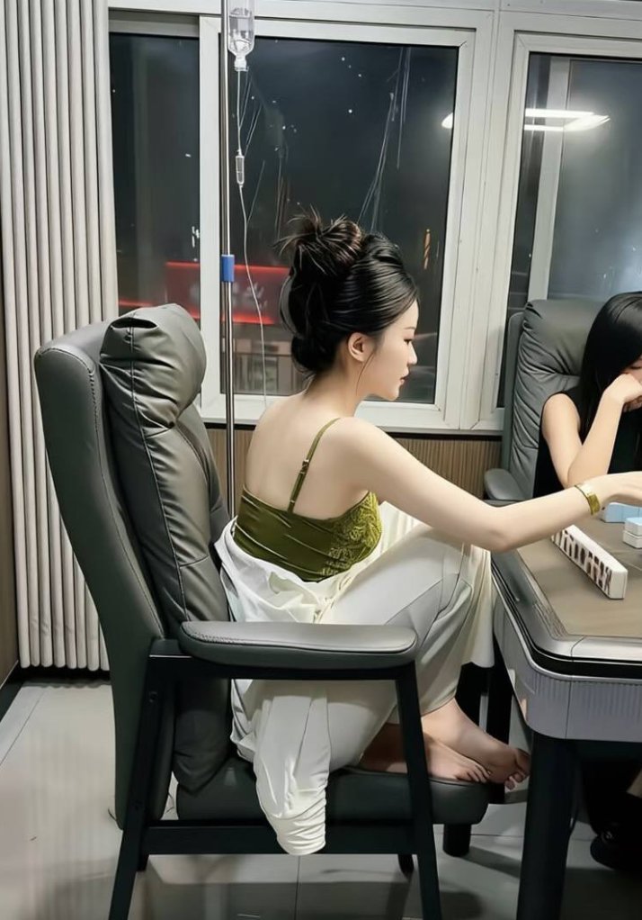 PritiSharma56's tweet photo. 挂着吊瓶还在打麻将……论对麻将的热爱，我闺蜜真的没输过谁！第一次这么佩服一个人😂 https://t.co/vAJwnlCt8x