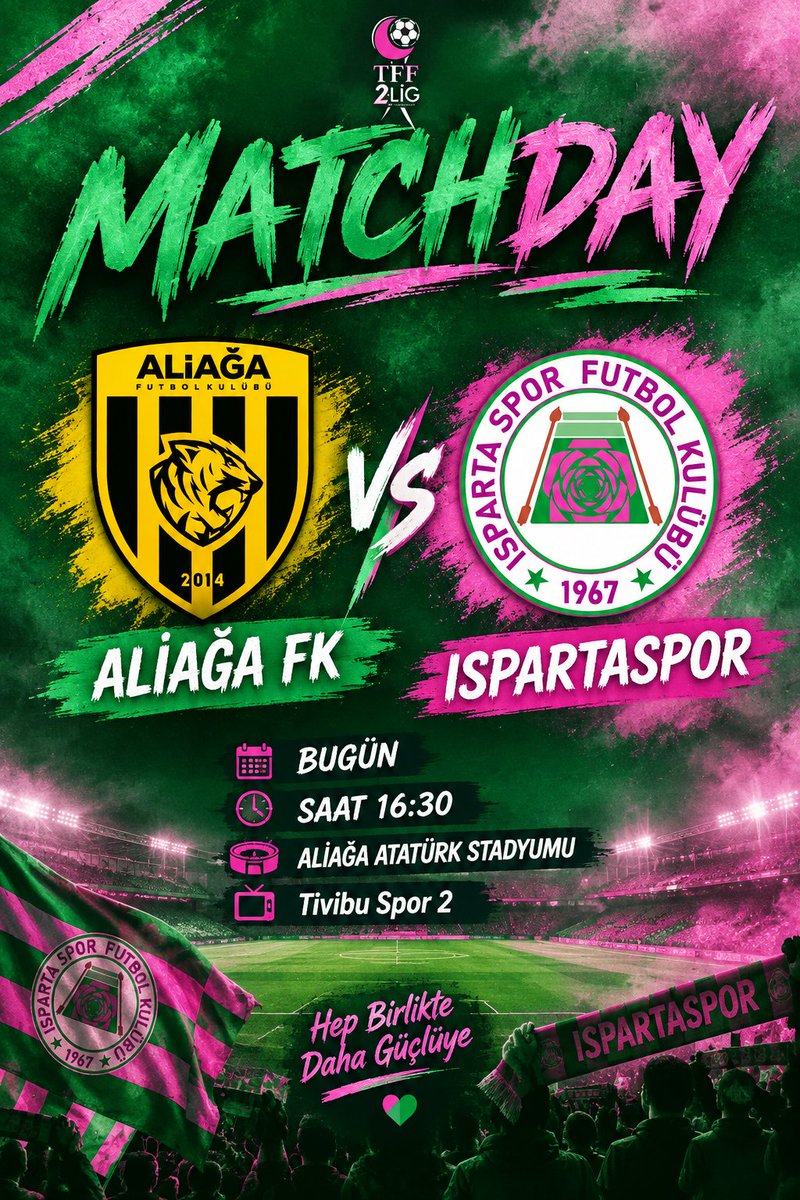 furkaniniz27's tweet photo. MatchDay 

Aliağa FK - Ispartaspor

Bugün 

Saat 16:30

Aliağa Atatürk Stadyumu 

💚🩷

#AliağaFK #Aliağa #Ispartaspor #Isparta https://t.co/v2ixq9nUCT