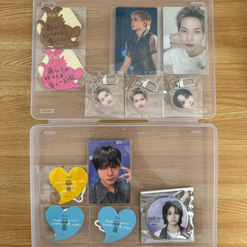 fcha_coa's tweet photo. KO1KEYZ コイキーズ JO1 交換

【譲】
ステッカー 杉山 柳谷
CD特典 柳谷
新世界バッジ 小野

顔アクキー 金城 與那城
ステッカー 川西 佐藤
ラントレ 豆原149 金城158

【求】
ブリスター(ミニアクスタ) 柳谷
木全 柳谷 なんでも検討します

郵送
お気軽にお声掛けください🌟

#JO1交換 #KO1KEYZ交換 https://t.co/KeFsBRQBiD