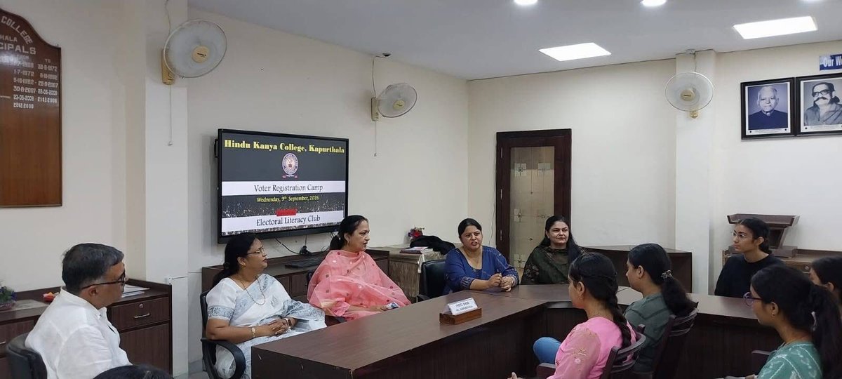HKCKapurthala's tweet photo. With the  initiative of the Department of Higher Education, Punjab,Voter Registration Camp was organized at Hindu Kanya College, Kapurthala on 9 September 2026 under the aegis of the Electoral Literacy Club of the college to promote democratic awareness among students. https://t.co/M8CoUqKikD