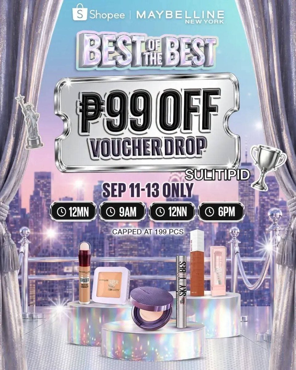 ShopexLazPH's tweet photo. P99 off shop vc ulit this 6PM ✨

Super stay matte ink:
https://t.co/UnB6Q67B3u

Teddy tint:
https://t.co/OzEvCJnCO5

Instant eraser concealer:
https://t.co/jXspF35W1U

Vinyl ink:
https://t.co/cHHzXSUFN4

Compact powder:
https://t.co/2dZKjTapD3 https://t.co/3Tz7LYOPdg