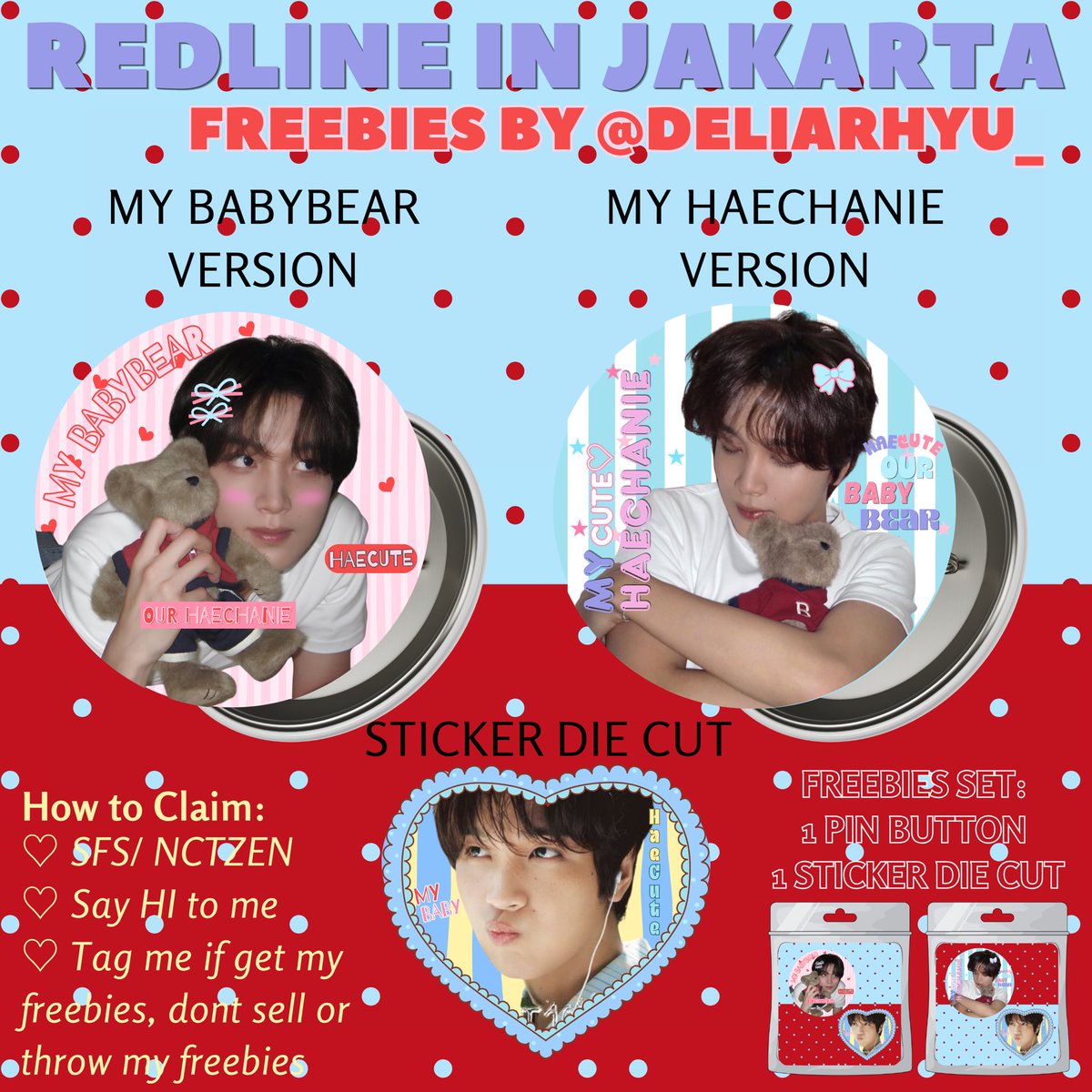 Deliarhyu_'s tweet photo. NEO CITY : JAKARTA - THE REDLINE

🧸🎀 HAECUTE BEARIES Freebies by @Deliarhyu_ 🧸🎀

📆 saturday, 3 October 2026   
📍 Indonesia Arena   
⏰ TBA  

How to claim?
• RT & Like are appreciated
• Kindly find me & say “hi!"
• Kindly tag me if you get it
• ⁠Limited Quantity

See you there! 💚

#NEOCITY_THE_REDLINE_in_JAKARTA #NCT127inJKT #NCT127