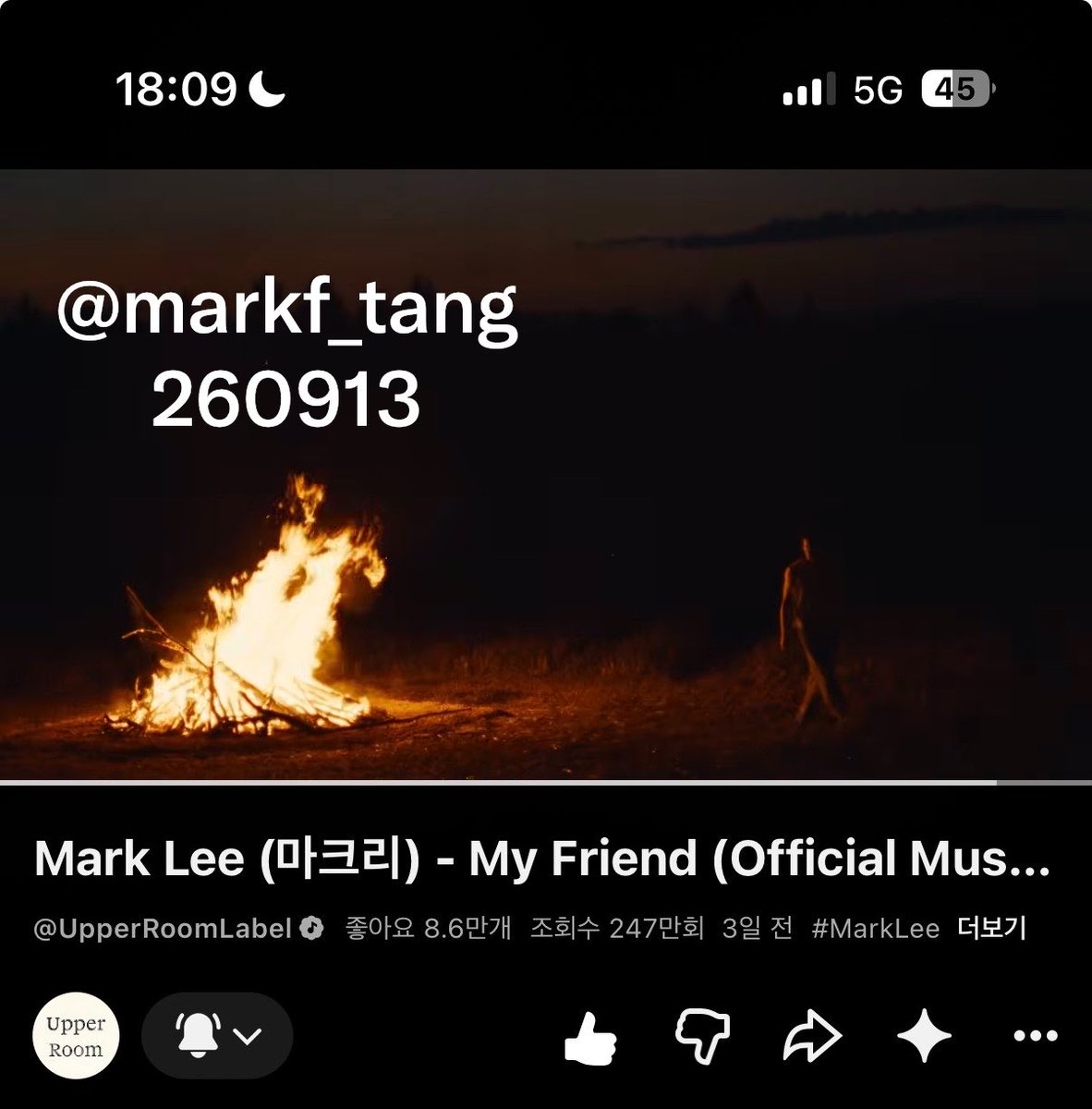 markf_tang's tweet photo. @upperroomlabel #MarkLee #마크리 
#MyFriend_MarkLee 
#MyFriend_Streaming 
18시 인증완🍏 https://t.co/hkuoqeCfb4
