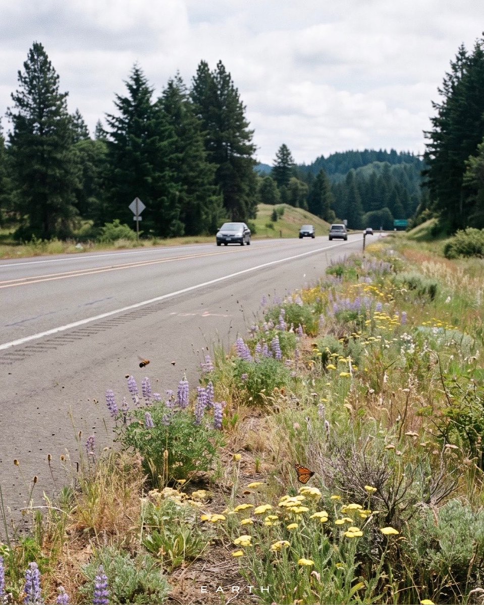 earthcurated's tweet photo. Some good news from Oregon. 

Native habitat is being restored alongside highways, giving bees, butterflies and other pollinators more places to feed and shelter.

A nice reminder that even the edges of our roads can make room for nature. https://t.co/JkggXmE6DQ
