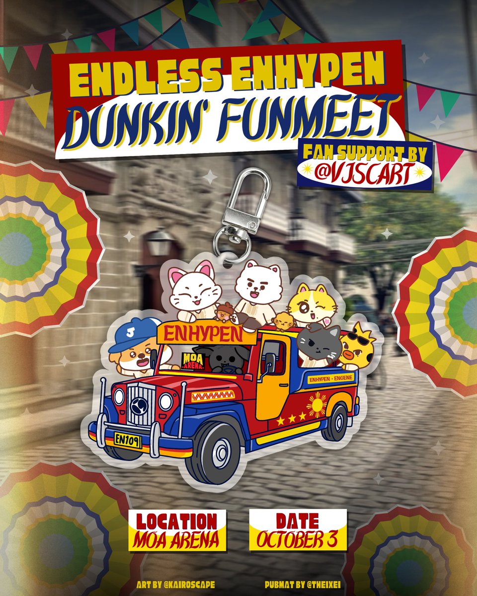 vjscart's tweet photo. endless enhypen dunkin' funmeet 
fan support by: @vjscart 

☆ 5cm acrylic keyring (300 pcs) 
☆ rt &amp; like
☆ 1:1 only 
☆ open for trades! any item and any member/ship is okay, except ai

#DunkinPH_ENDLESS #ENDLESSFunmeet
#ENHYPEN #NoToJeepneyPhaseOut https://t.co/ElT2b5gDM6