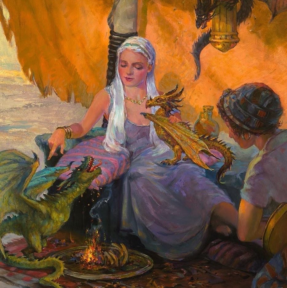 targaerysm's tweet photo. currently thinking about Daenerys wearing purple in her official artworks https://t.co/EjR3RyPytM