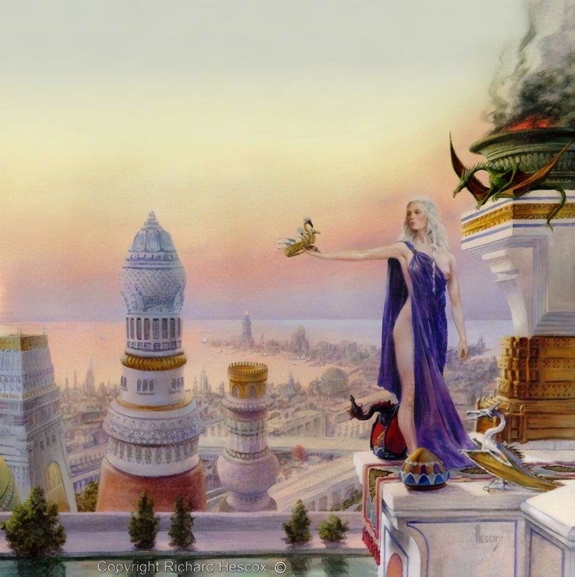 targaerysm's tweet photo. currently thinking about Daenerys wearing purple in her official artworks https://t.co/EjR3RyPytM