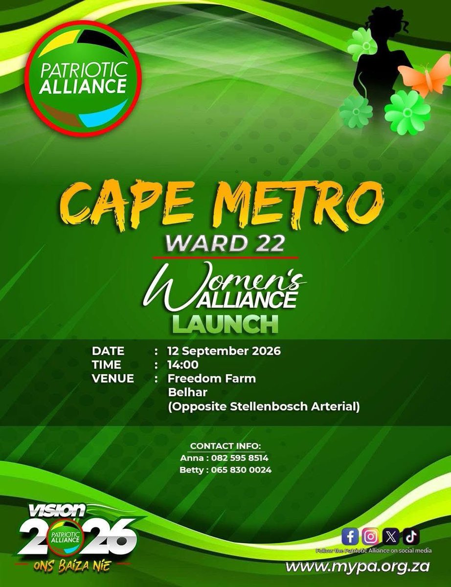 OnsBaizaNie's tweet photo. Another successful launch! πβπ½
Our Queens of Ward 22, Belhar, came together for a successful Womenβs Alliance launch. The Queens are mobilised, energised and ready to work the ground! π₯
Cape Metro REC Womenβs Alliance, we see you! π
#OnsBaizaNie #MaakToe #LGE2026 https://t.co/u3a0kV9DR1