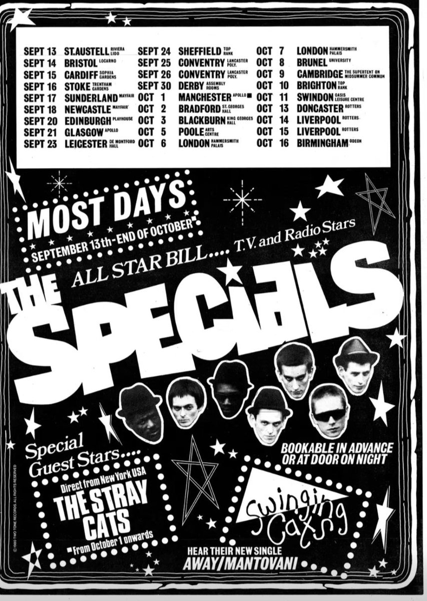 BSkansoul's tweet photo. #skaday today 👍🏻
@thespecials
The 14th show was famously filmed by director Joe Massot , 1981- 2 Tone ska documentary and soundtrack album, Dance Craze. The frenetic live footage of "Concrete Jungle" and "Too Much Too Young" captured at Rotters.
@NewWaveAndPunk
@StevoMusicMan https://t.co/OnSmawYEoJ