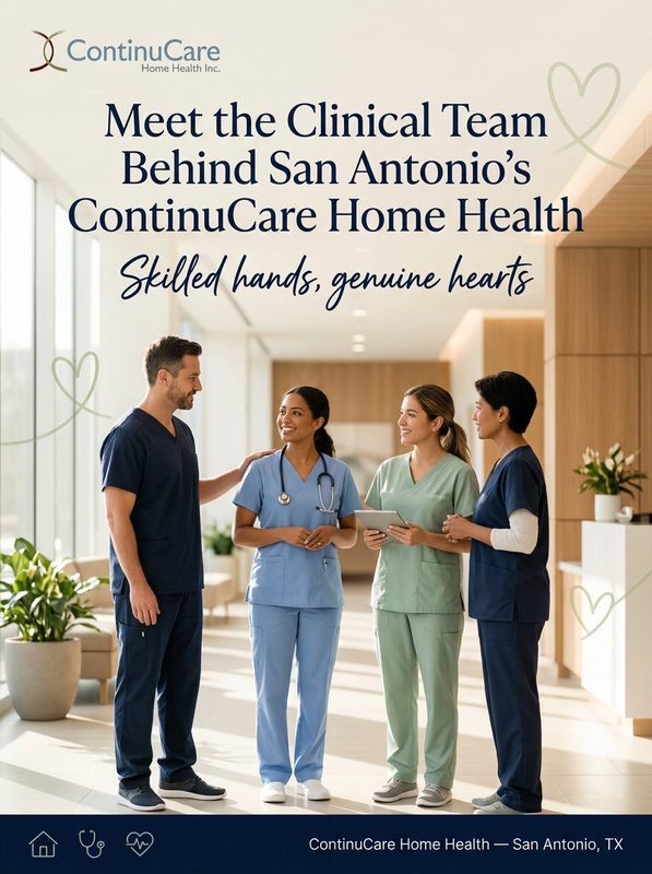 ContinuCareSA's tweet photo. Every ContinuCare nurse and therapist brings real clinical training and a genuine commitment to San Antonio families. Credentials matter when someone is caring for your loved one at home. Learn more about the team behind ContinuCare's care plans. #MeetOurTeam #HomeHealthCare #Sa https://t.co/kMes5KanMT
