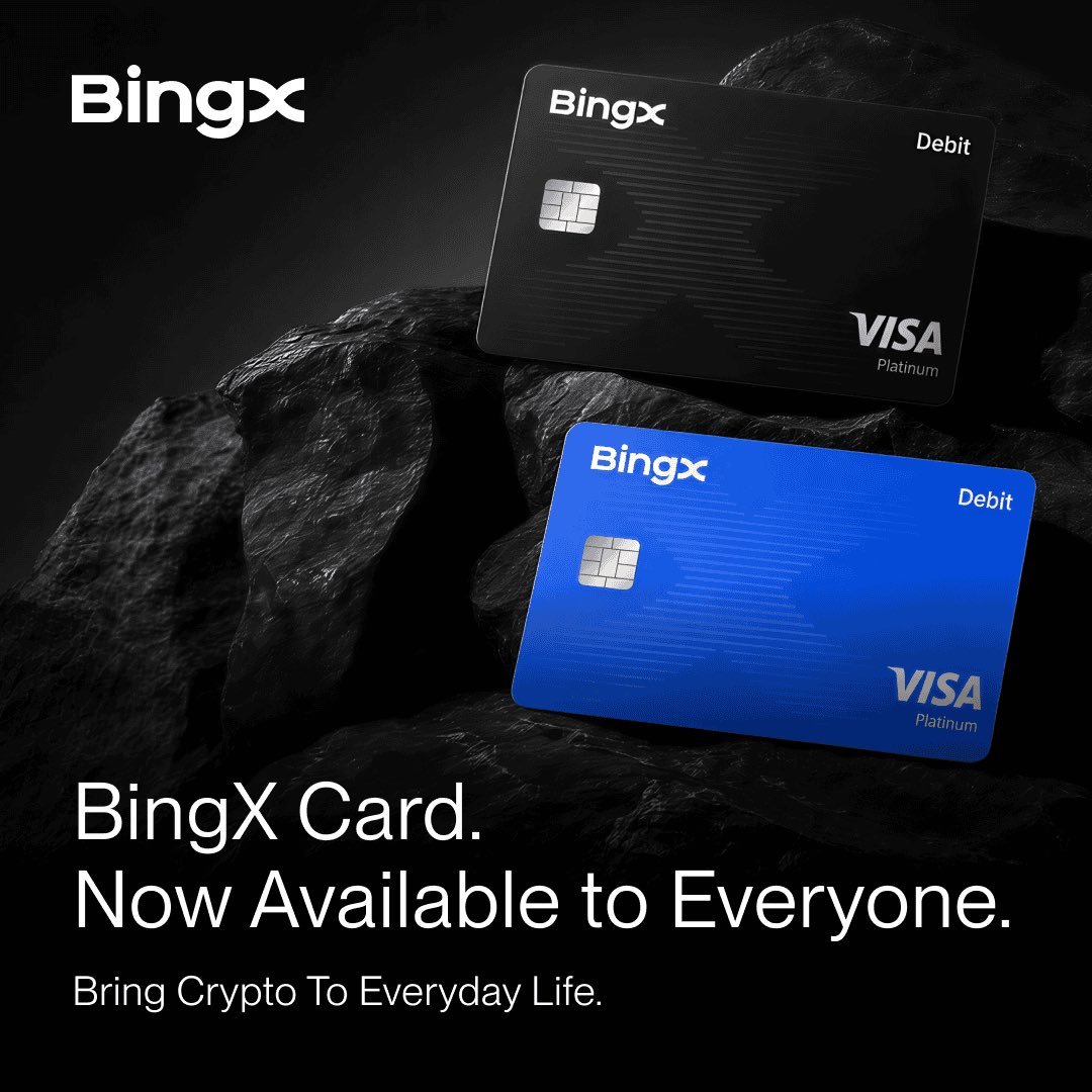 Cheriz_wilfred's tweet photo. Crypto just got a little more useful. 👀

The BingX Card is now available to all eligible users.

💳 Up to 5% cashback  
🔥 Up to 20% on eligible subscriptions  
⚡ Cashback claimable in T+3  
✨ Premium Metal Card coming soon

This is what crypto adoption should look like:

Trade it. Hold it. Spend it. Get rewarded.

The next phase of crypto isn’t just about trading.

It’s about real world utility. 🌍

Read the full announcement 👇  
https://t.co/u6nhy60zvi

#BingX #Crypto #Web3