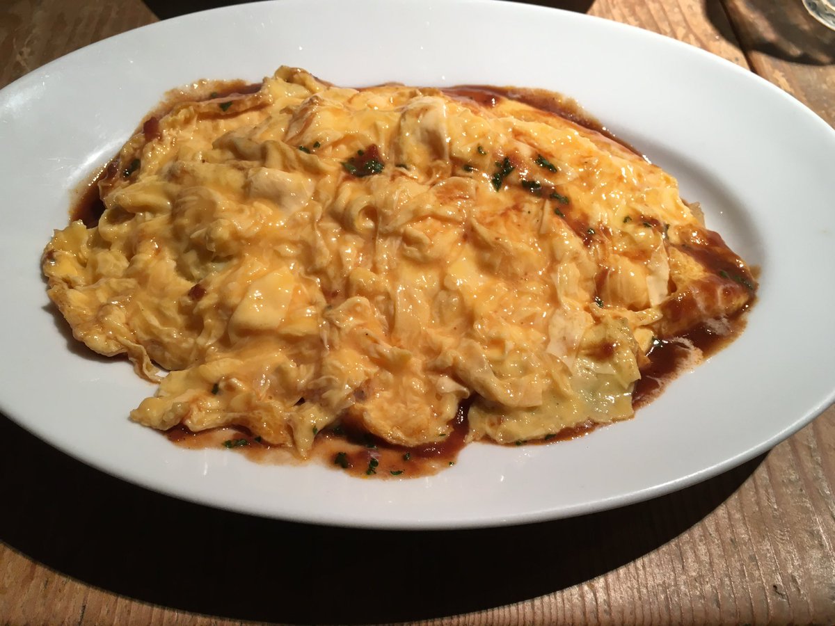 m0r1sk's tweet photo. オムライスが話題とのことで。
人生で初めて開封の儀系オムライスを経験した、自由が丘にあったパームスカフェが外観含めて好きやったなー🍳 https://t.co/pk32SySdKB