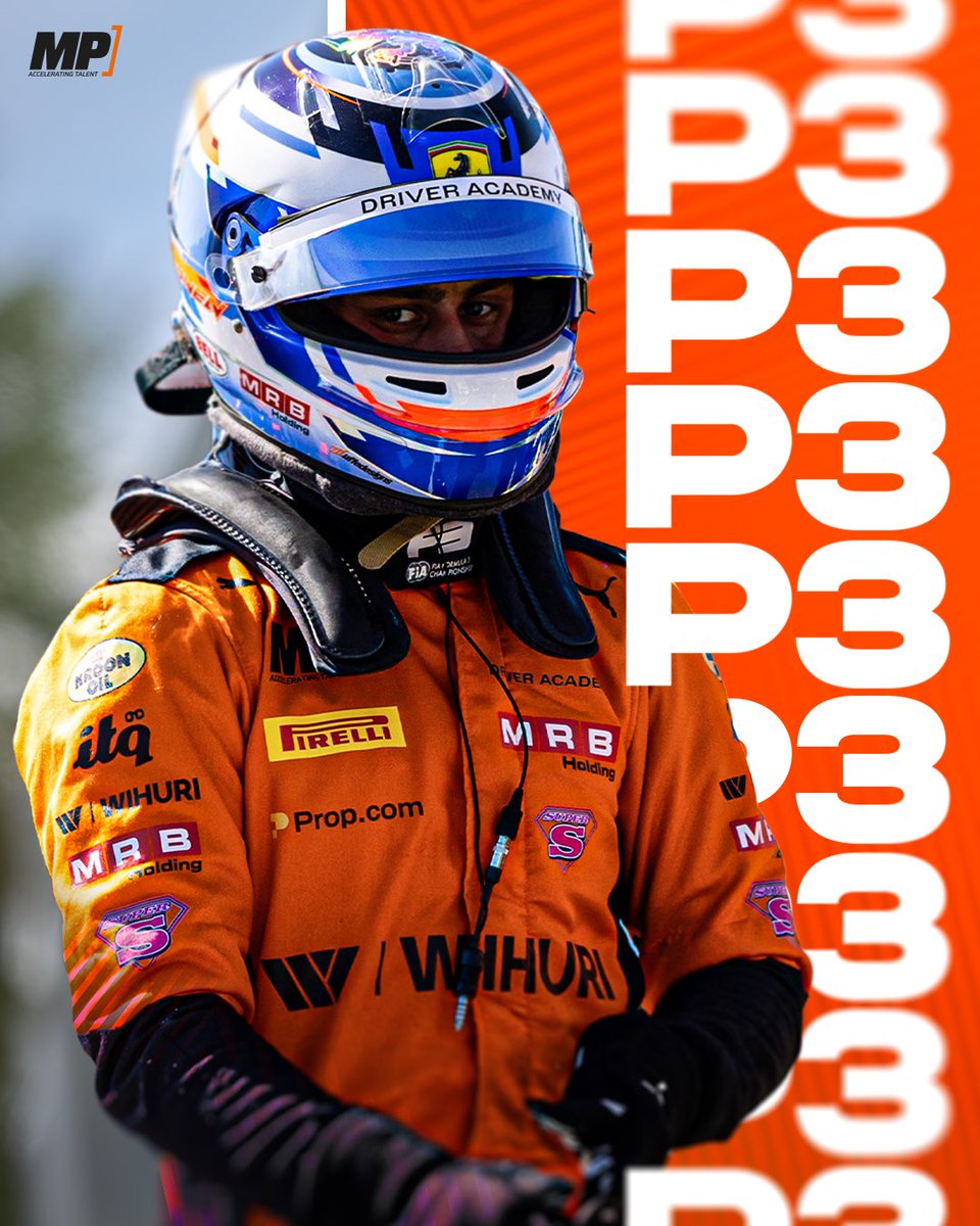 OfficialMPteam's tweet photo. Tuukka Taponen. P3 in the Formula 3 Championship. 🥉🧡

This one was earned the hard way.

We kept working through a season that didn’t always give us the results we knew were possible.

A win to end the year and P3 in the Drivers’ Championship feels so good 🧡

#MPMotorsport #F3 https://t.co/3z7ZM0eiGh
