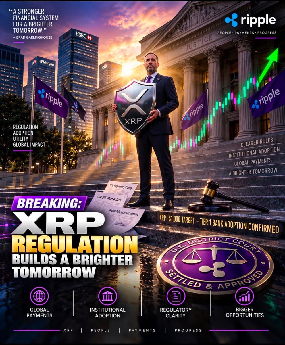 XRPHolders367's tweet photo. 🚨Brad Garlinghouse says TIER-ONE BANKS are preparing to adopt #XRP, as $10, 000–$100, 000 XRP price targets are now circulating. https://t.co/wxvWoWLhM7