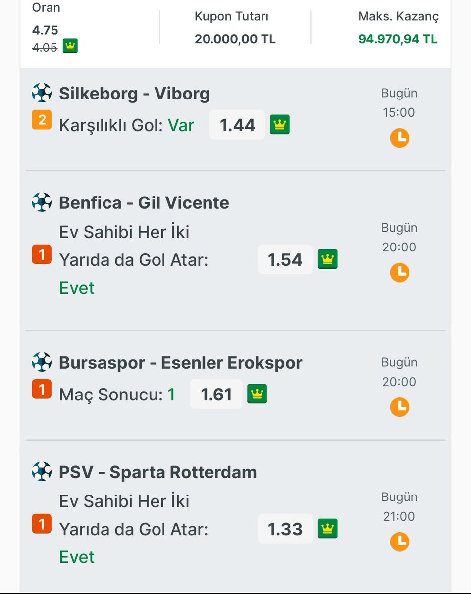 jerrywoncek's tweet photo. Günün en güzel tercihleri. Kupona bakınca 4.75 bedava oran görüyorum. Siz ne görüyorsunuz? https://t.co/6LQqbh0V5b