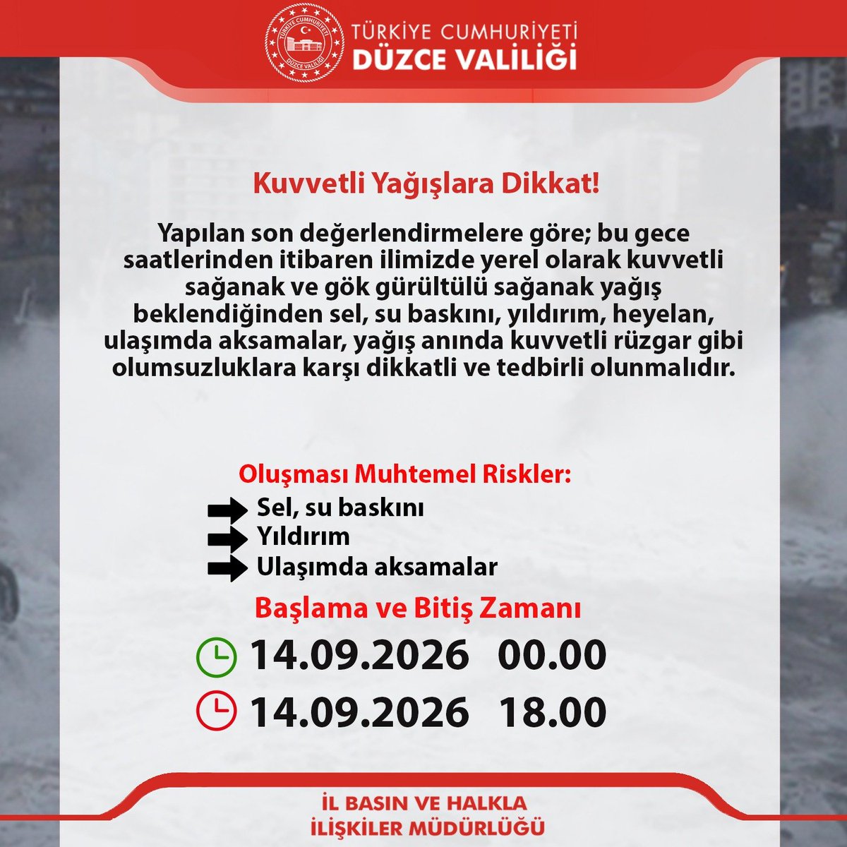 duzce_valiligi's tweet photo. Meteorolojik uyarı 🌧️ https://t.co/iYt0ixzBvS