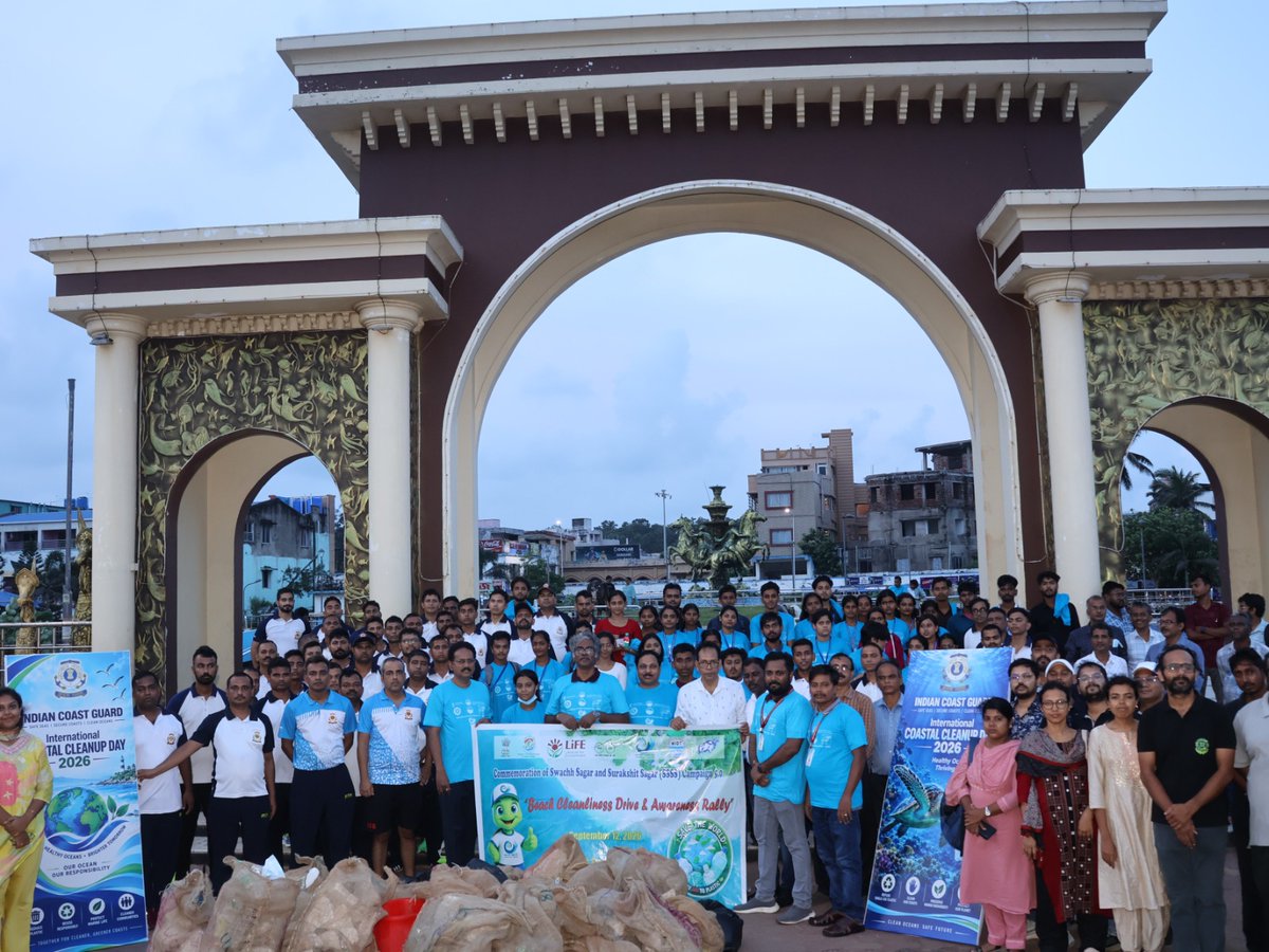 MoesNiot's tweet photo. Coastal Cleanup Drive Organised at Digha Beach under Swachh Sagar Surakshit Sagar 5.0

Around 100 participants join initiative to raise awareness on marine pollution and sustainable practices

Kolkata, September 12, 2026

To mark the beginning of Swachh Sagar Surakshit Sagar 5.0 campaign, a coastal cleanup drive was organised today at Digha, East Midnapore, by Ministry of Earth Sciences and coordinated Nation wide by National Institute of Ocean Technology(NIOT), Chennai. The cleanup drive commenced with an inaugural ceremony at the Marine Aquarium and Regional Centre (MARC). Around 100 participants, including college students and officials from MARC, Niot, Incois, the India Meteorological Department (IMD) and the Indian Coast Guard, participated in the initiative.

Shri Sreenivasa Rao Gangi Reddy, Joint Secretary, Ministry of Earth Sciences (MoES), inaugurated the programme, along with NIOT.

The initiative was organised as a prelude to International Coastal Cleanup Day, to be observed on September 19, 2026, with the objective of creating greater awareness about marine pollution and encouraging sustainable practices for the protection of coastal and marine ecosystems.