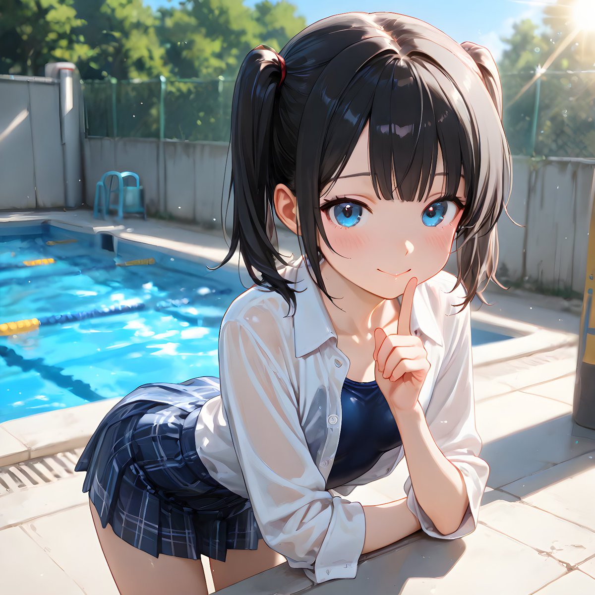 ruma_illust's tweet photo. 「私のタイム見ました？ 先輩の指導が甘いから、全然縮まらないんですよ。……だーかーら、もっとちゃんと私のこと見ててくださいね？」
#AIart️️️️️️️️️️️️️️️️️️️️️️️️️️️️️️️️️️️️️️️️️️️️️️️️️️️ #後輩 #スク水 #制服 #涼乃 https://t.co/4UMgEUMZR9