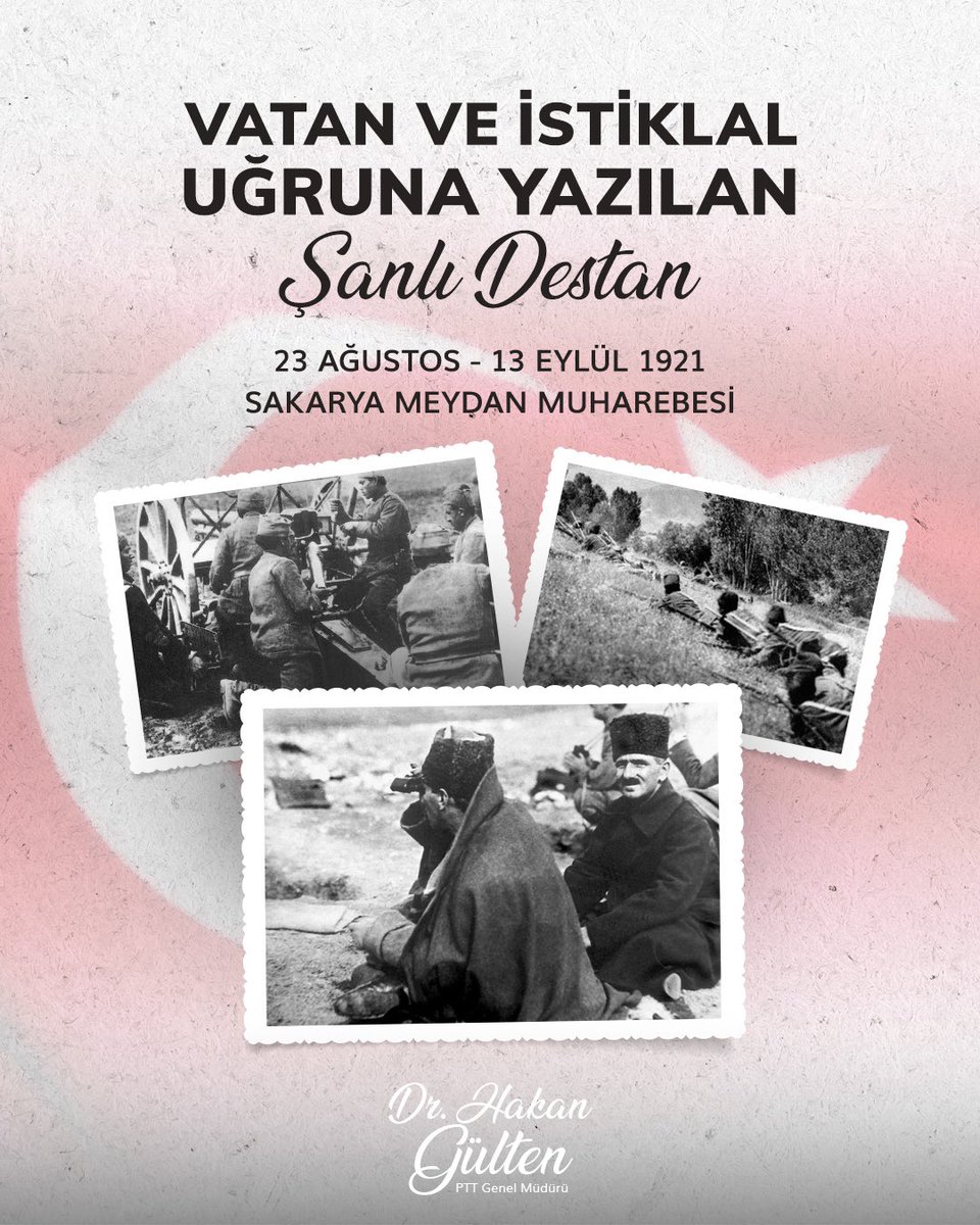 hakangulten's tweet photo. 🇹🇷 22 gün 22 gece süren Sakarya Meydan Muharebesi'nin 105. yıl dönümünde, aziz milletimizin bağımsızlık iradesini tüm dünyaya bir kez daha gösterdiği bu büyük zaferi saygıyla anıyorum.

Bu anlamlı gün vesilesiyle Gazi Mustafa Kemal Atatürk başta olmak üzere, bu toprakları bizlere vatan kılan tüm kahramanlarımızı rahmet, minnet ve şükranla yâd ediyorum.