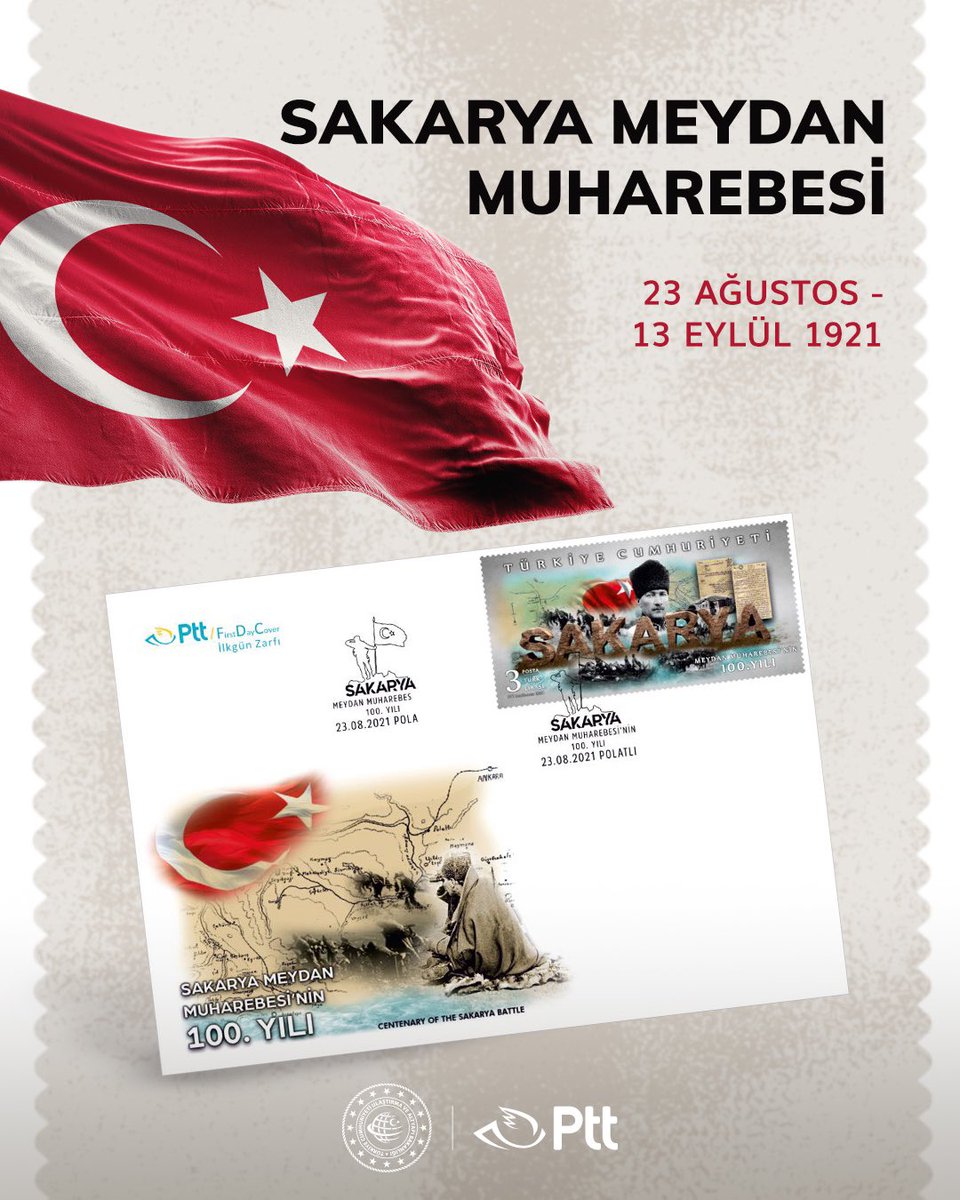 PTTKurumsal's tweet photo. 🇹🇷 105 yıl önce yazılan destan, milletimizin bağımsızlık aşkının tarihe kazınmış en güçlü örneklerinden biridir.

Sakarya Meydan Muharebesi’nin yıl dönümünde, başta Gazi Mustafa Kemal Atatürk olmak üzere Millî Mücadelemizin tüm kahramanlarını rahmet, minnet ve saygıyla yâd ediyoruz.