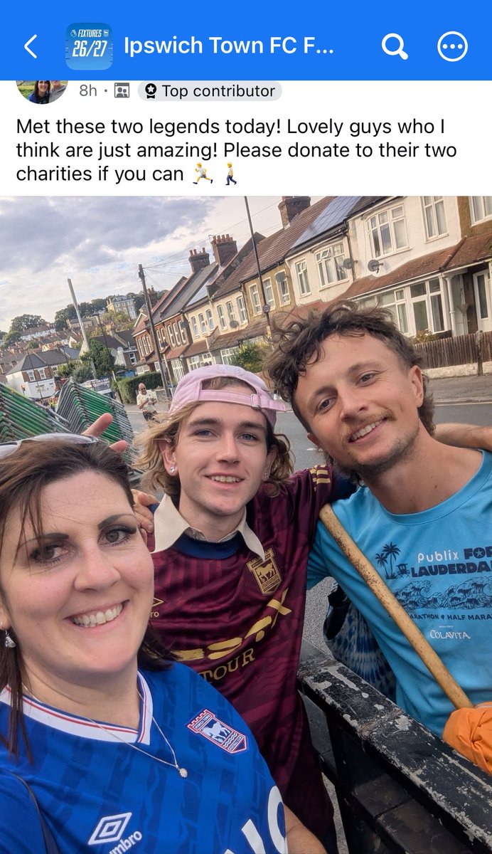 brandirisx's tweet photo. Day 4/4✅ of my 80 mile charity walk from Portman Road in Ipswich to Selhurst Park in South London for Crystal Palace away💙 

Sadly ain’t got any photos as my i lost my phone yesterday in the away end at Crystal Palace, 3rd goal went in, everyone’s everywhere and phones gone and been turned off. If i manage to get it back i’ll share some more photos. 

Today i’ve got to leave for Everton away, so won’t have my phone to record any of that sadly but maybe @IpswichTown if u find it can you bring it up to Liverpool for me?🤣 Gonna be a longggg walk to Liverpool might not even make it in time.

If you can, please repost or donate to Mind/Shelter: https://t.co/0UWegVcPVe

We keep gowennn #itfc  #awayfromhome