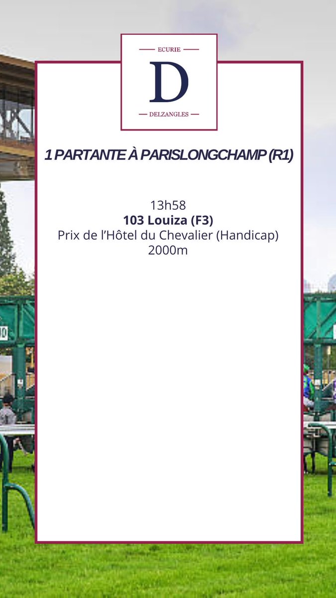 DelzanglesMikel's tweet photo. Aujourd’hui à Parislongchamp (R1)

🐎 Louiza (@AlShaqabRacing)

« Elle est restée en bonne condition et a une chance dans ce lot. » https://t.co/hIobpLhmfb