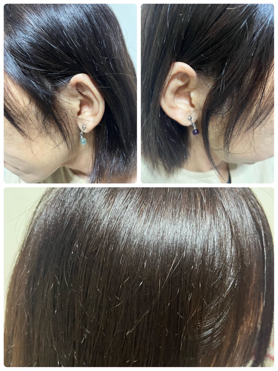 1979ojin's tweet photo. ロクでも無い事が立て続けに起こるから気分転換に毛染め(^^)何か思いっきり左右でバランス悪い気がして別の美容室|(￣3￣)|行くとワンちゃん出現Σ੧(❛□❛✿)担当はオーナーの男性Σ੧(❛□❛✿)帰りたくなったけど確認不足の自爆なので地蔵になって終了☑️左右差無くなって仕上がりは良い🆗 https://t.co/yQPYRFR8pu