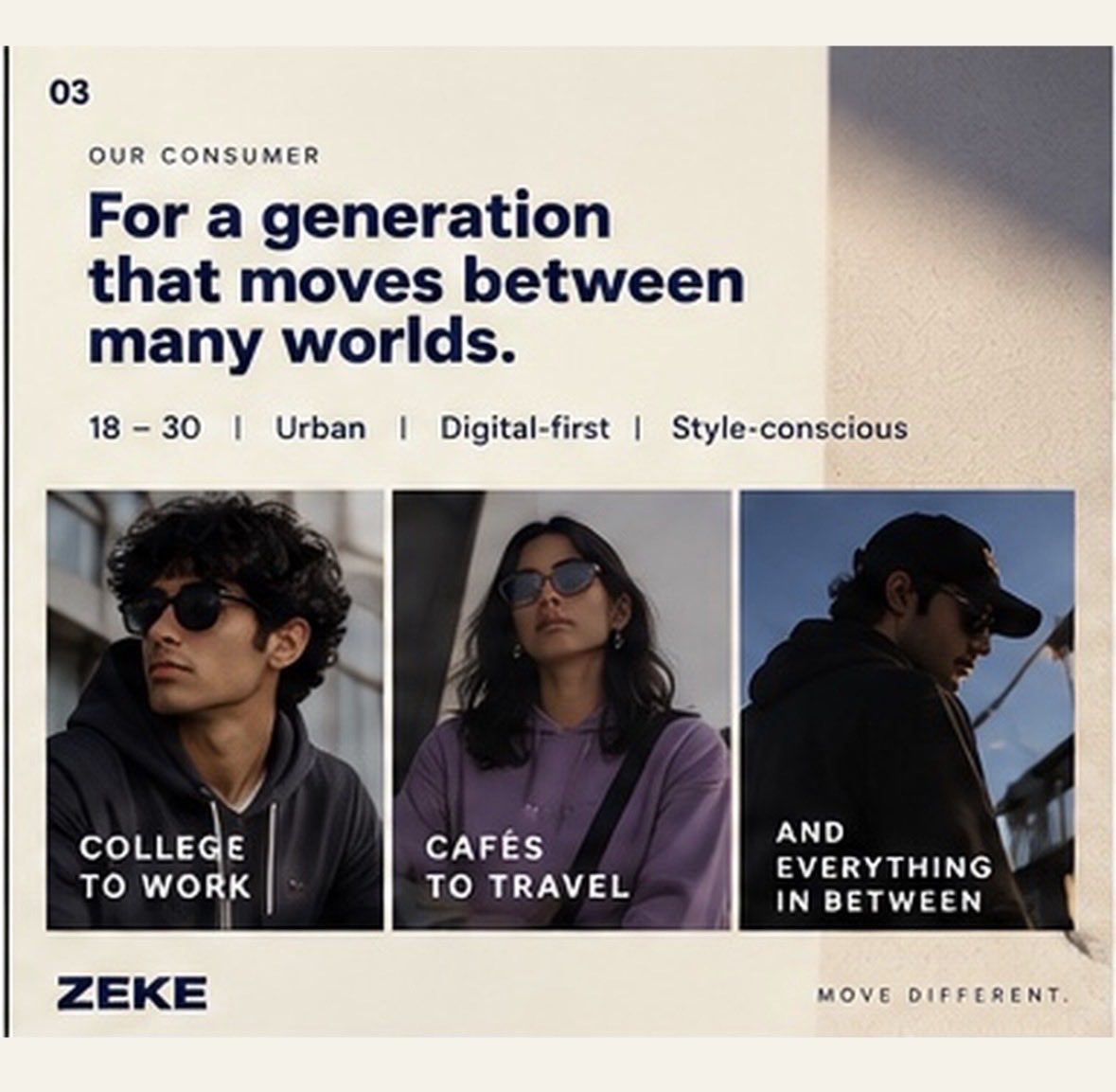 97Yeshwant's tweet photo. I built a sneaker brand from scratch.

Not another Nike/adidas copy.
Not another “Indian brand” with obvious Indian branding.

I wanted to explore what a global-looking, accessible-premium sneaker brand could look like if built from the ground up.

Meet 

ZEKE
MOVE DIFFERENT. 🧵 https://t.co/edPiF1xnHg