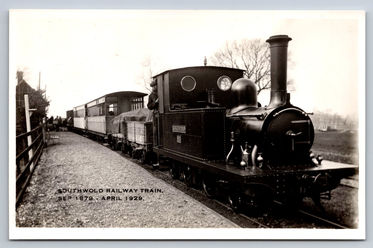 postcardattic_'s tweet photo. Southwold Railway Train Steam Locomotive Sep 1879-Apr 1929 RPPC Suffolk Postcard https://t.co/3B2fcoMb64 #eBay via @eBay_UK https://t.co/xHqHjNA1vi