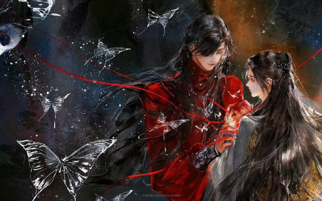 Loq1b1's tweet photo. I love Hua Cheng and Xie Lian because their love story is deeply moving, but also because the two of them simply look so beautiful together. https://t.co/iZo1jCdZiL