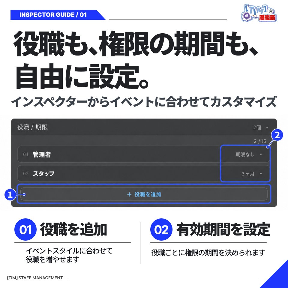 timtimSKCM's tweet photo. ✨VRC内でスタッフ管理が可能なスタッフ管理システムを公開しました！✨

VRChatでギミックやオブジェクトの権限受け渡しを行う事ができるので、スタッフが増員するたびに面倒なUnityアップロードが必要ありません

 🎁リリース記念プレゼント企画

📷抽選で3名様に「スタッフ管理システム」をプレゼント！  

◇ 応募方法 

➀BOOTHの同商品をスキ📷
https://t.co/GfHCoNufrC

②このポストをリポスト 
③このアカウントをフォロー  

締め切りは9月15日 23:59まで
#VRChat #Booth