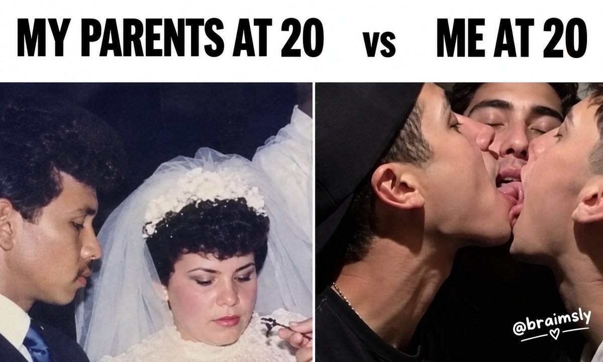 Braimsly's tweet photo. Parents at 20,building a whole future. Me at 20, still figuring out who I’m supposed to build it with 😂🏳️‍🌈😭 https://t.co/xQFvGaPzuJ