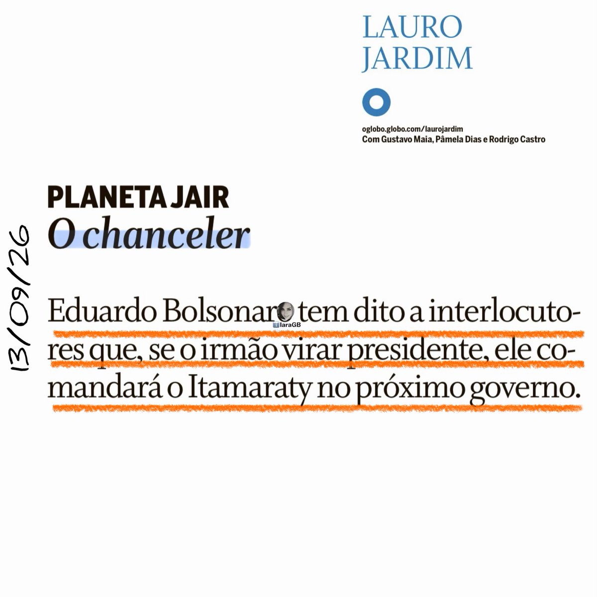 iaragb's tweet photo. Perfeito‼️

Tem ex-chanceler que assinou epígrafo de livro e apoia o terrorista Hamas, é o formulador da doutrina de política externa do lulismo: Sul Global, BRICS, multipolaridade, anti-hegemonia dos EUA.

E ninguém da imprensa se incomoda com a indicação. https://t.co/HO0GXglIAg