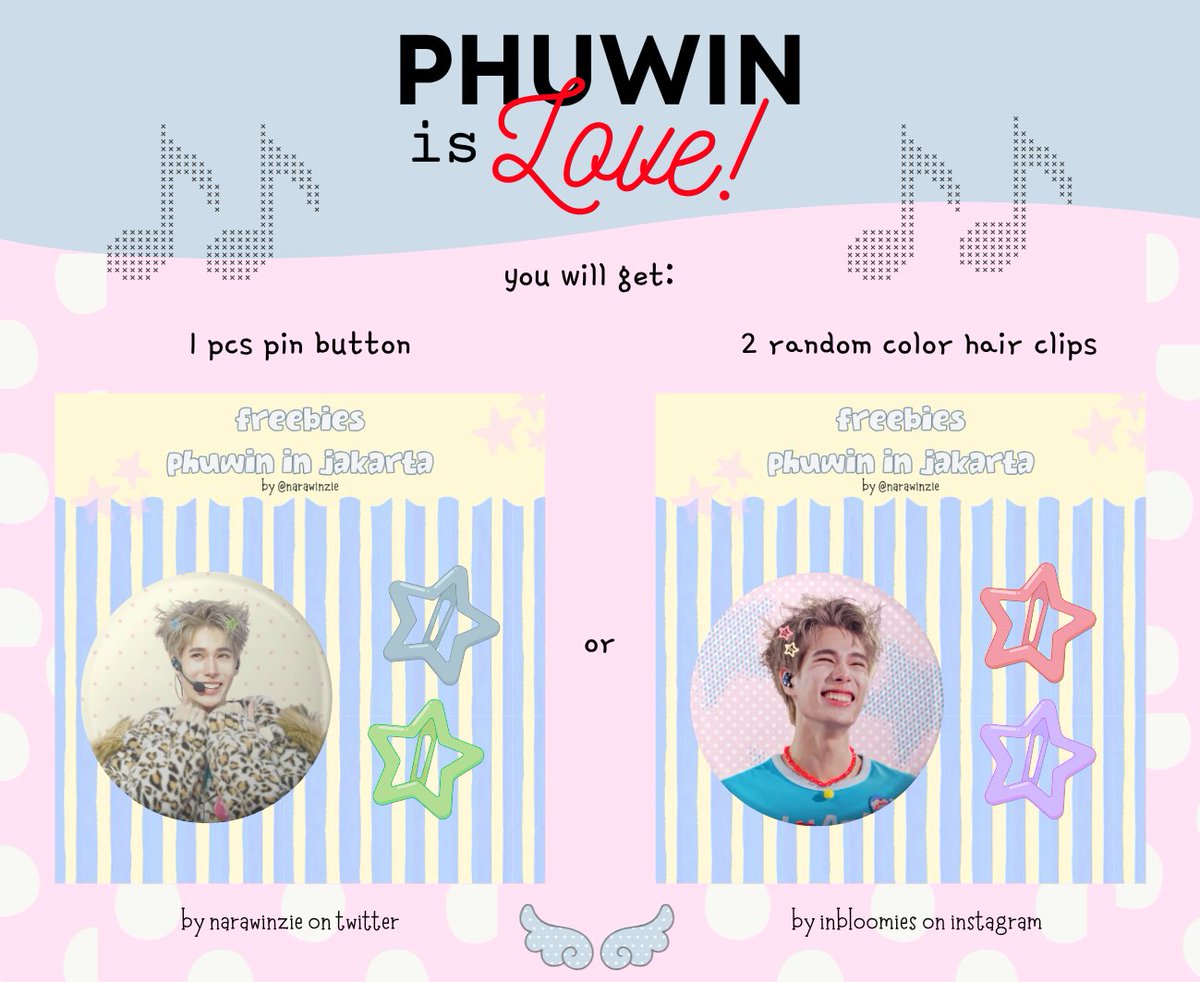 narawinzie's tweet photo. 𐙚 freebies for PHUWIN IN JAKARTA by @narawinzie ˃ 𖥦 ˂

❥ 1 pcs pin button phuwintik
❥ 2 hair clips

✰ Balai Kartini - Kartika Expo Center
✰ 3 October 2026
✰ find me &amp; say hi ʚɞ 
#2026Phuwin1stFanconinIndonesia https://t.co/ONWVT1zXHv