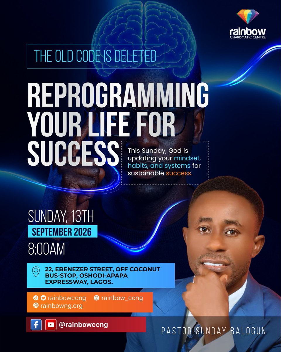 rainbowccng's tweet photo. Topic: Reprogramming Your Life For Success.

Spotlight: Ezekiel 33:1-33

Pastor's Nuggets:

​1. Salvation is the life that grants you the opportunity to start afresh. https://t.co/XC2kPtYZUU