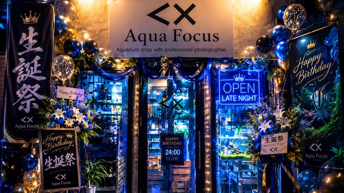 aquafocus_a10i's tweet photo. 【🎂アジ生誕祭🎂】

期間：2026年9月17日(木)〜2026年9月27日(日)まで

アジ(@aji_aquafocus )の誕生日は9月17日🤩

ということでアジの生誕祭を行います🎉

内容は

・WILD珍カラ(アフリカン含む)全品、表記価格より20%OFF🈹

・コリドラス全品、表記価格より30%OFF🈹

・Seachem製品全品、表記価格より10%OFF🈹

とさせていただきます！

通販サイトにも9月17日(木) 15時に反映いたしますので、是非ご注文お待ちしております！

⚠️注意事項⚠️

・取り置きや取り寄せの場合は対象外となります。

・お会計の前に｢生誕祭価格｣とお伝えください。

・商品の数には限りがあります。無くなり次第終了となります。

皆様のご来店、ご注文お待ちしております🙇‍♀️