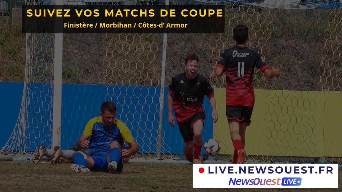 NEWSOUEST's tweet photo. [ Football. LIVE]
LIVE: Suivez vos matchs de coupe dans le Finistère - Morbihan - Côtes d'Armor
Plus de 200 matchs à suivre sur le site https://t.co/mNZErPhP5N, cet après-midi 

https://t.co/1qc5xy99Um https://t.co/P2v7T0J0ME