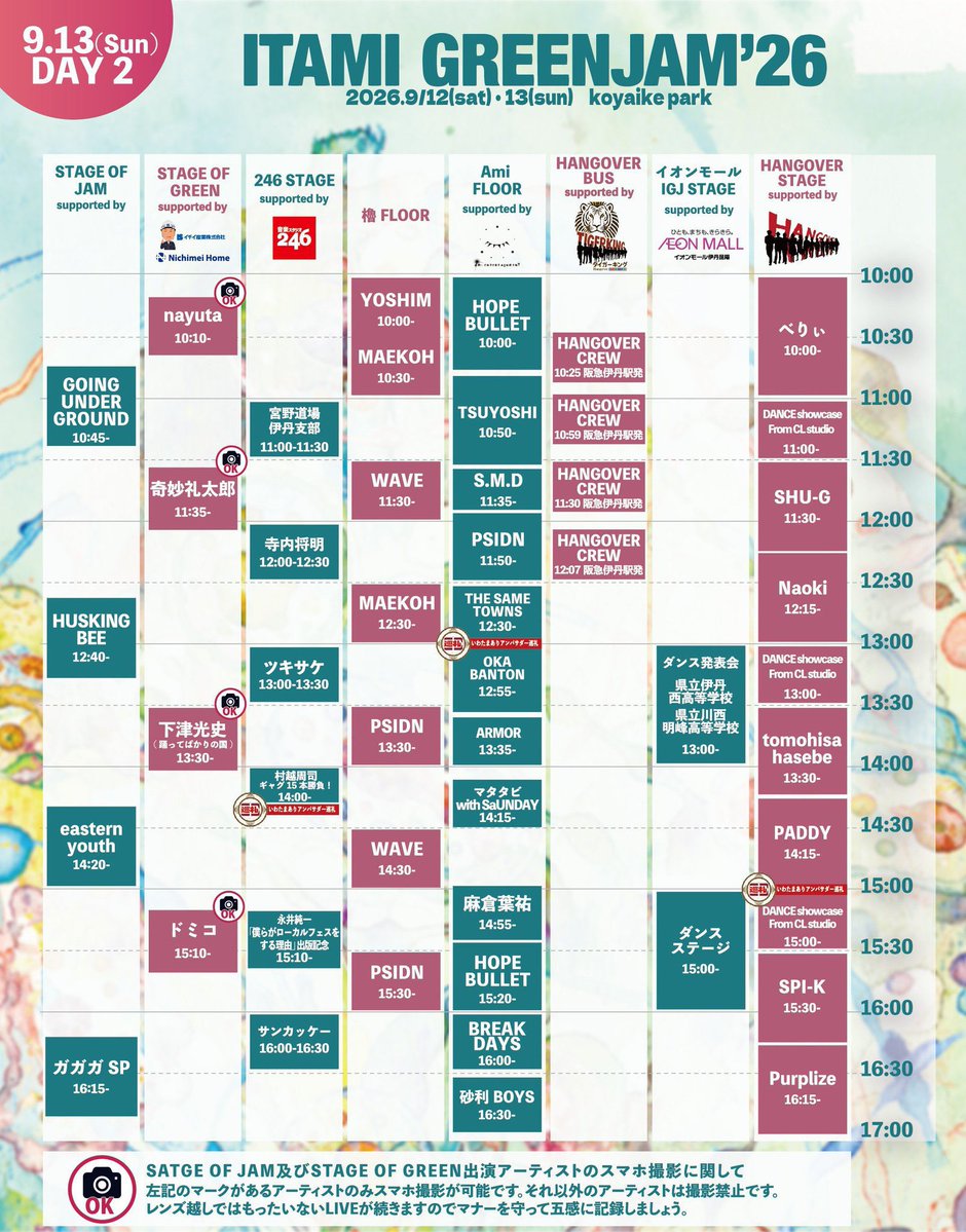 SUI04bemhib's tweet photo. 伊丹グリーンジャム
バス乗れなくて往復徒歩で20分かかった😭
地域密着フェスって感じでフリマやら子供が遊ぶとことかあって、食べ物もいたるところで売ってる！
ハスキンのグッズ買おうと思ったら、店員がいなかった…なので通りすがりのカッコいい手作りTシャツ買いました✌️
#ITAMI GREENJAM'26 https://t.co/zJ1wKNbJFb