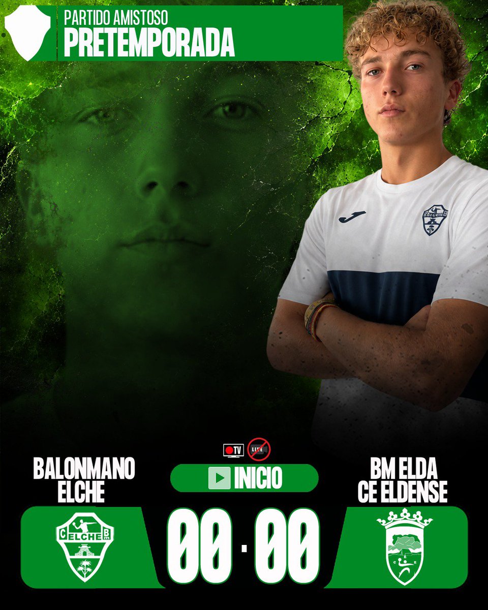 cbm_elche's tweet photo. 🏆 | 𝗣𝗔𝗥𝗧𝗜𝗗𝗢 𝗔𝗠𝗜𝗦𝗧𝗢𝗦𝗢 #CBME | #PreTemp2026

🟩⬛ #BMElche 0️⃣0️⃣🆚0️⃣0️⃣ @CBMEldaCEE ⬛⬛

▶️ Primera parte (inicio)
📅 Domingo | 13 septiembre 
🏟️ Pabellón Isabel Fernández 
📍 Torrellano (Elche)

ℹ️ ¡Última prueba de la fase de preparación veraniega! Seguimos puliendo detalles, afianzando ideas y mejorando conceptos. ¡Vamos equipo!

📺 𝗧𝗩 | ❌ No hay streaming 

🟩 #AlmaGuerrera 🟩