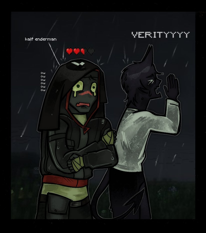 awojake's tweet photo. Rain 
#thatmob #verity #twixxel #minecraftarg #fanart https://t.co/Db9YEj2Syn