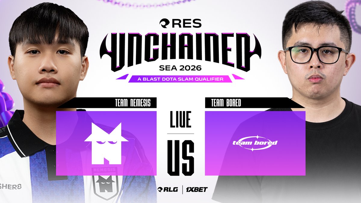 RelogMedia's tweet photo. #RESUnchained⛓️ 6: A @BLASTDota Slam Qualifier

After winning the match, either @nmss_gg or #TeamBored will earn their place at #BLASTSLAMIX! 🔥 This time, it's @DrTultras &amp; @OtomoDota with you on the air!

👉 https://t.co/eevL2cLbws 👈

#BLAST x #RLG | #DotA2 @RelogMedia https://t.co/lwx21r7T7G
