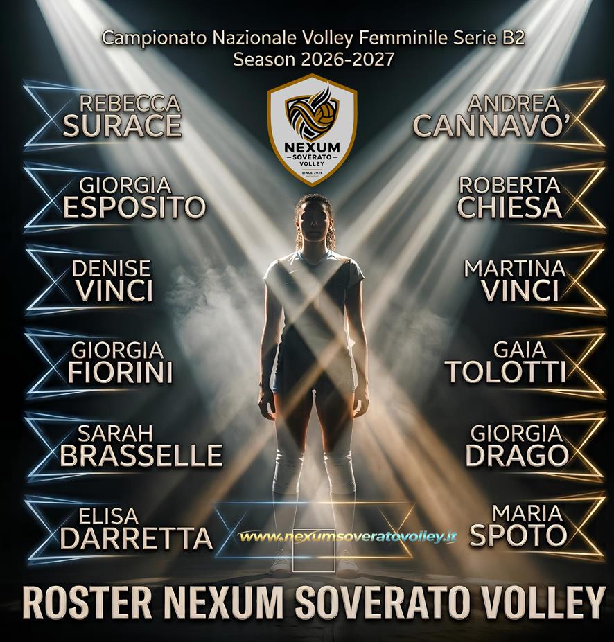 SoveratoVolley's tweet photo. 𝗧𝗵𝗶𝘀 𝗶𝘀 𝗥𝗢𝗦𝗧𝗘𝗥 𝗡𝗘𝗫𝗨𝗠 𝗦𝗢𝗩𝗘𝗥𝗔𝗧𝗢 𝗩𝗢𝗟𝗟𝗘𝗬 𝗰𝗮𝗺𝗽𝗶𝗼𝗻𝗮𝘁𝗼 𝗻𝗮𝘇𝗶𝗼𝗻𝗮𝗹𝗲 𝗱𝗶 𝘃𝗼𝗹𝗹𝗲𝘆 𝗳𝗲𝗺𝗺𝗶𝗻𝗶𝗹𝗲 𝘀𝗲𝗿𝗶𝗲 𝗕𝟮 𝘀𝗲𝗮𝘀𝗼𝗻 𝟮𝟬𝟮𝟲-𝟮𝟬𝟮𝟳
#rosternexumsoveratovolley  #nexumsoveratovolley #soveratovolley #telesoverato https://t.co/rsDwCPGuuC