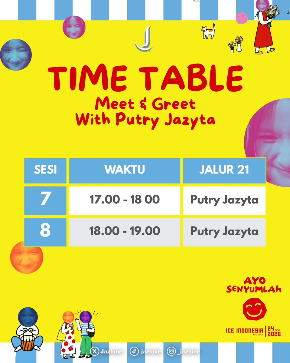 JazLune's tweet photo. Siapa yg udah ga sabar mau ngobrol & foto bareng jeji secara langsung?โ๏ธ Dedek shonichi MnG & 2s lho!๐
Pre-Order OFC: 15-09-2026, 18.00.
Pre-Order General: 16-09-2026, 18.00.
Berikut jadwal #Zymeet: https://t.co/LaqFM5IiOl